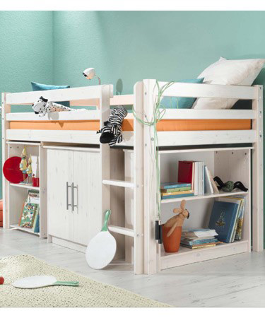 Cabin Bed with Cupboard Bookcase & Desk