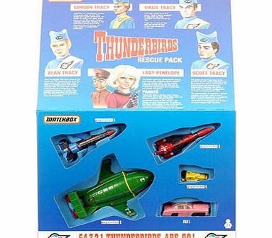 1992 Thunderbirds Rescue Pack Thunderbirds 1, 2, 3, 4 and FAB 1 Matchbox Diecast Vehicles