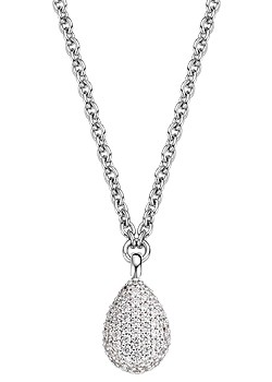 Silver and Cubic Zirconia Pear Drop