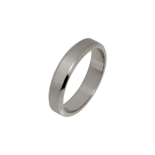 4mm Flat Bevelled Textured Ring in Titanium by Ti2