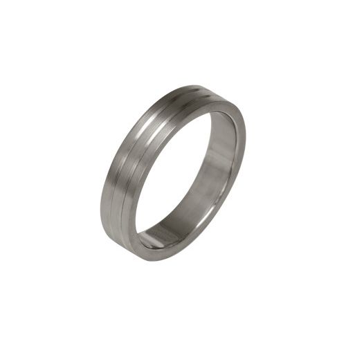 4mm Low Profile Flat Grooved Ring in Titanium by Ti2