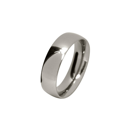 6mm Low Profile Court Shape Ring in Titanium by Ti2