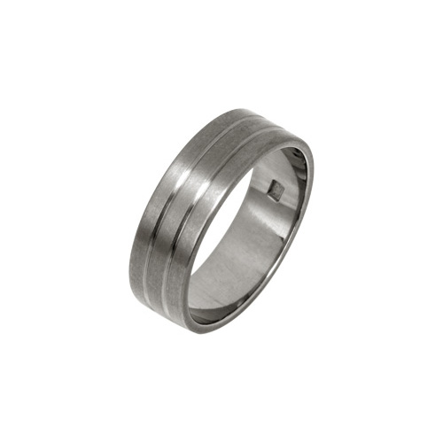 6mm Low Profile Flat Grooved Ring in Titanium by Ti2