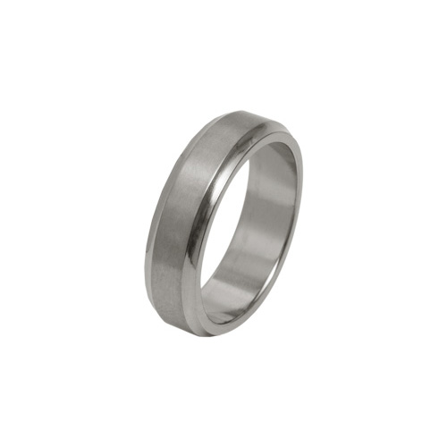 6mm Satin Bevelled Ring in Titanium by Ti2