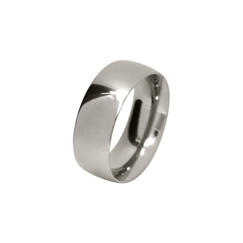 8mm Low Profile Court Shape Ring in Titanium by Ti2