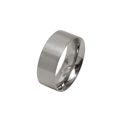 8mm Low Profile Flat Court Ring in Titanium by Ti2