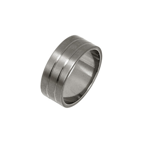8mm Low Profile Flat Grooved Ring in Titanium by Ti2