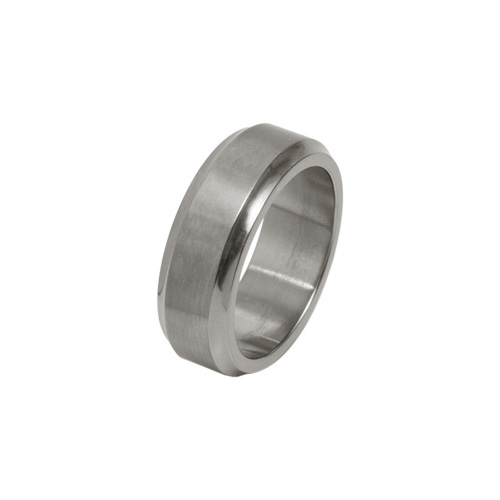 8mm Satin Bevelled Ring in Titanium by Ti2