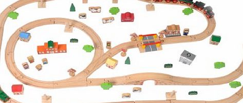 Tidlo Wooden Train Set (100 Pieces)