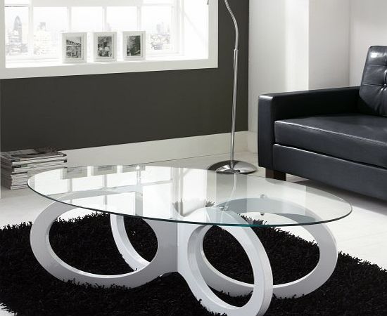 Tiffany White High Gloss Looped Base Coffee Table
