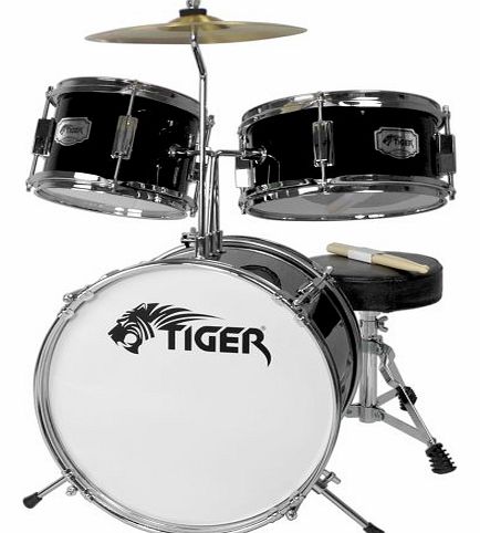Tiger Music Tiger 3 Piece Junior Drum Kit - Black