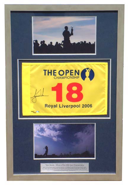 and#8211; 2006 Open signed and framed Pin Flag Presentation (46and#8221;x30and#8221;Art)