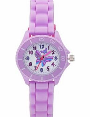 Tikkers Girls Lilac Butterfly Watch Set