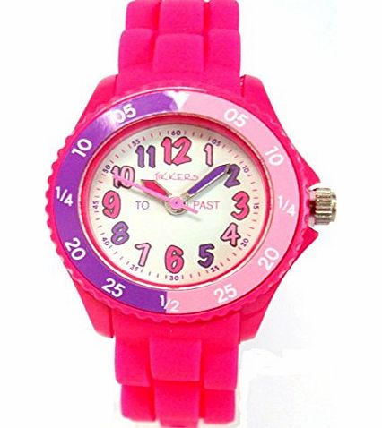 Tikkers  GIRLS TIME TEACHER PINK SILICONE RUBBER STRAP WATCH - NTK0001