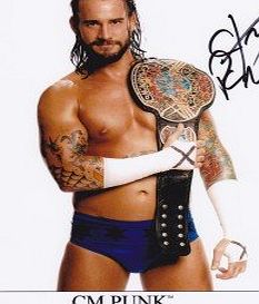 CM Punk Pre Printed Autograph WWE Wrestling Wrestler 10x8 Photograph Picture