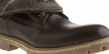 Timberland Dark Brown Roll Top Woolrich Boots