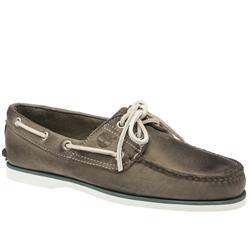 Timberland Male Erland Classic Boat Leather Upper Lace Up Shoes in Grey