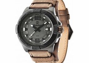 Timberland Mens Penacook Brown Leather Strap Watch