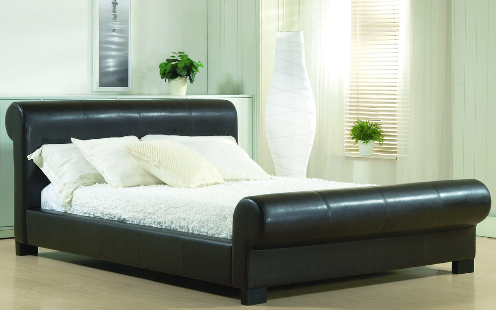 Time Living Valencia Faux Leather Bedstead,