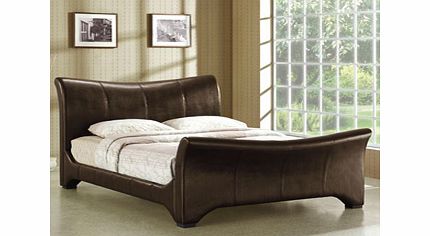 Wave 4FT 6 Double Leather Bedstead