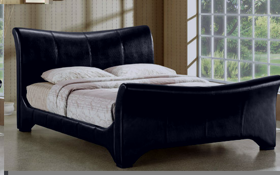 Time Living Wave Faux Leather Bedstead,