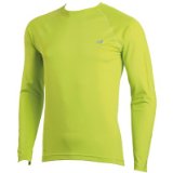 NEW BALANCE Semi-Fitted Jacquard Mens Long Sleeve , L, LIME PUNCH