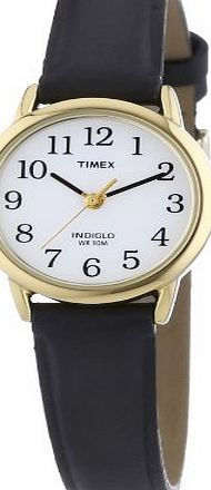Timex Ladies Watch with White Dial and Black Leather Strap - T20433PF