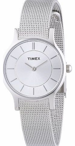 Timex Classic Womens Quartz Watch with Silver Dial Analogue Display and Silver Stainless Steel Bracelet T2P167PF