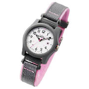 Expedition Grey & Pink Fabric Strap Watch