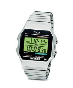 Gents Digital Silver Expansion Band Watch