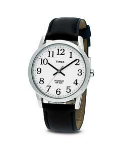 timex Gents White Dial Black Strap Watch