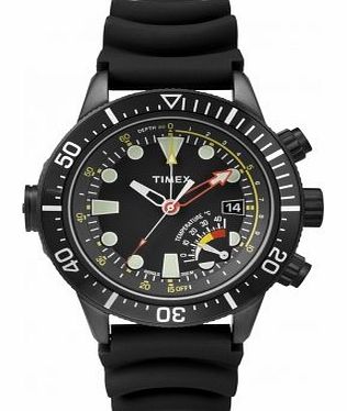T2P529 Mens Intelligent Quartz Depth Guage Thermometer Black Watch