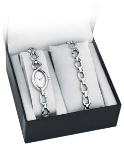 Ladies Silver Watch and Bracelet