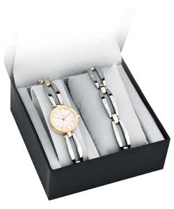 Ladies Two Tone Watch and Bracelet