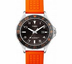 Timex Mens Black Orange 3 Hand Sport Watch