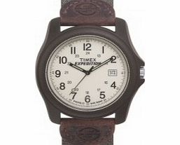 Timex Mens Brown Green Camper Expedition Watch