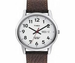Timex Mens White Brown Easy Reader Watch
