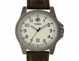 Timex Mens White Brown Expedition Metal Field