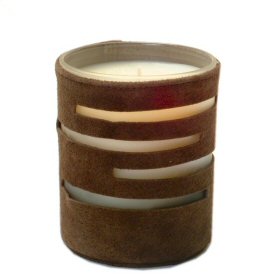 Amber Candle in Chocolate Suede Holder