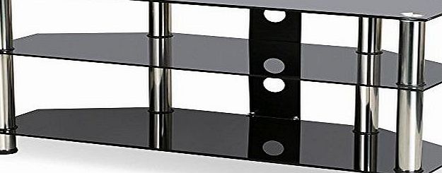 tinkertonk 3 Tier Black Glass TV Table Stand for 26 to 60 Inch Plasma LCD Flat Screen TVs