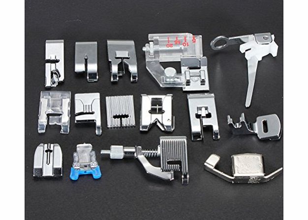 15pcs Multi-functional Presser Foot Feet Tools Set for Most Domestic Sewing Machines