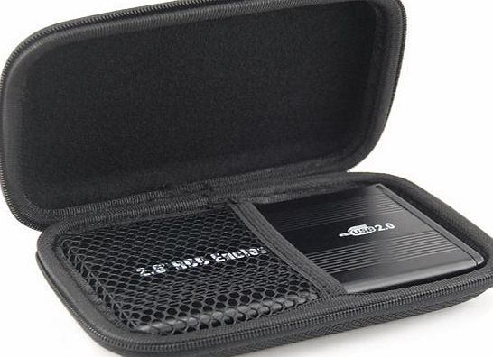 tinxs 2.5 Black Small Compact Protective EVA Case Bag Pouch for USB External Portable Hard Drive Pocket Carrying Memory Card Hard Disk