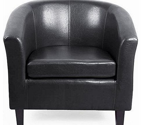  Black PU Bonded Leather Tub Chair Armchair for Dining Living Room Office Reception Restaurant Hotel Bar Furniture Chairs