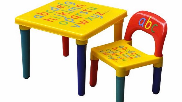 tinxs  Kids Children Furniture Table and Chair Set Alphabet Design Bedroom Play Room