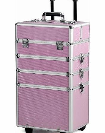 tinxs  Pink Extra Large 4in1 High Quality Cosmetics Makeup Beauty Hairdressing Trolley Vanity Case