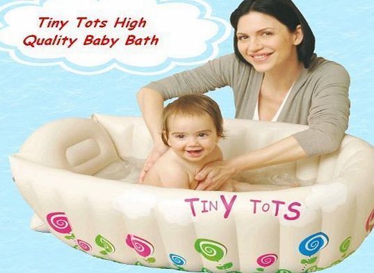 Tiny Tots Baby Infant Travel Inflatable Bath Tub Cream Colour