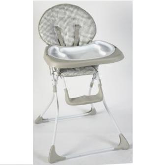 Tippitoes High Chair White/Grey Check