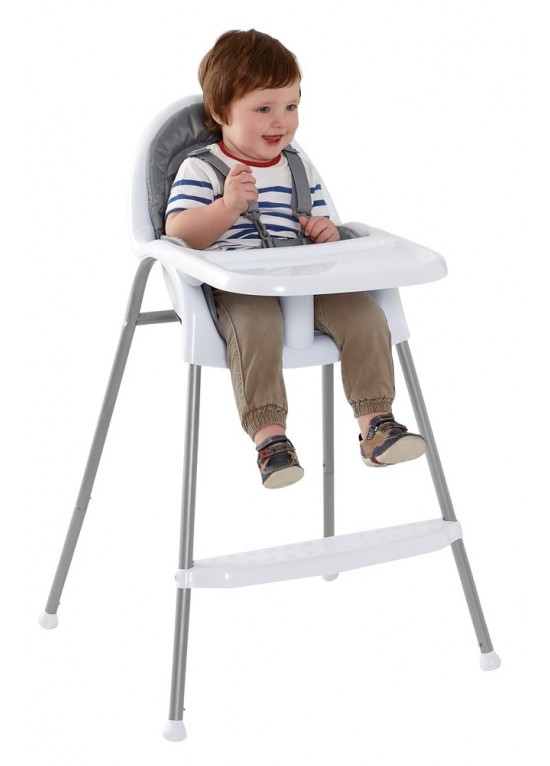 Tippitoes Lotus Highchair-White/Grey (New)