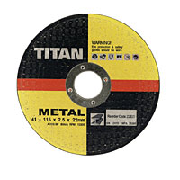 TITANandreg; Titan Metal Cutting Disc 115 x 2.5 x 22mm Pack of 5