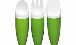 Green toddler cutlery set